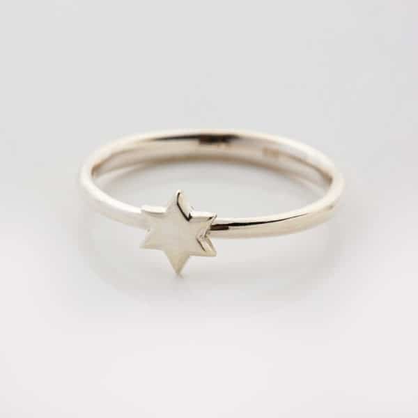 sterling silver star ring stacking ring