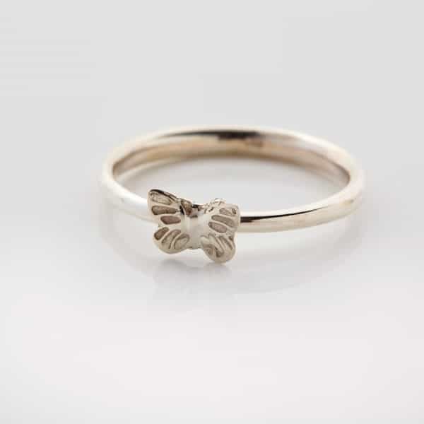 sterling silver butterfly ring stacking ring