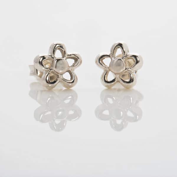 sterling silver flower stud earrings.