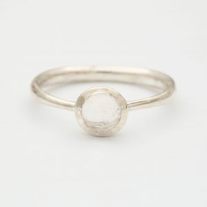 Moonstone Polished gemstone ring, sterling silver