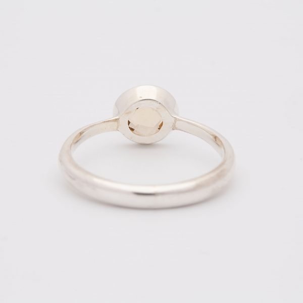 Moonstone Faceted gemstone ring, sterling silver