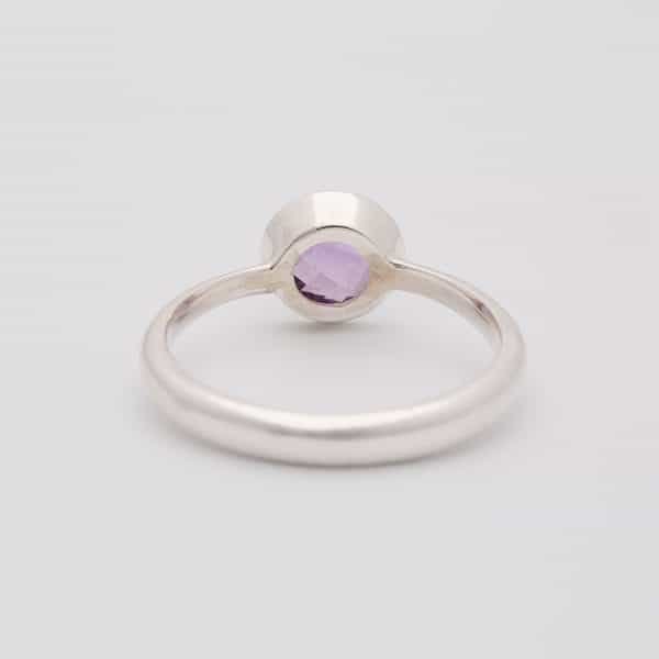 Amethyst Faceted gemstone ring, sterling silver