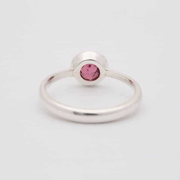 Garnet Faceted gemstone ring, sterling silver
