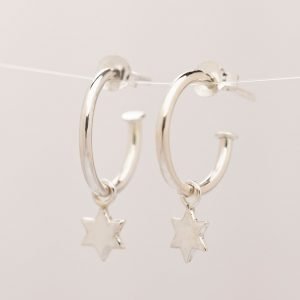 star sterling silver hoop earrings