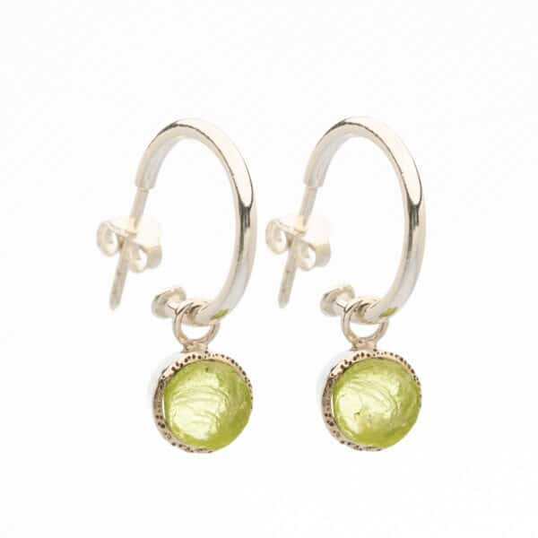 peridot hoop earrings