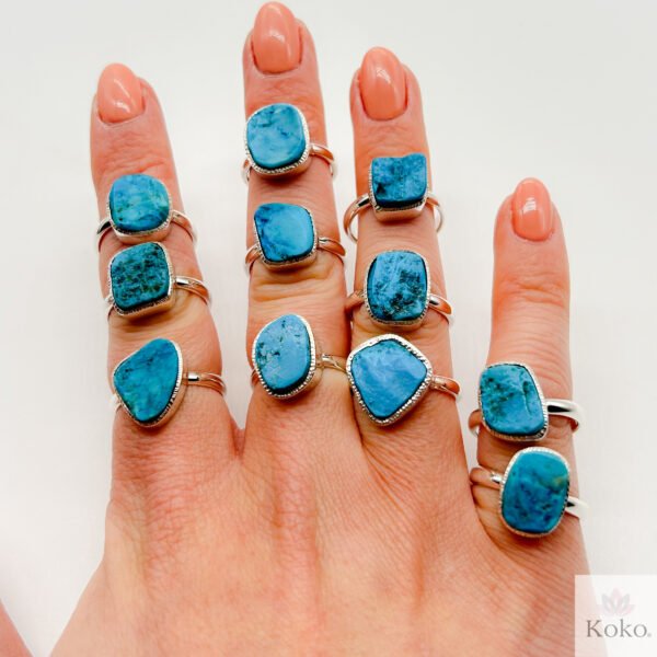 turquoise raw gemstone ring